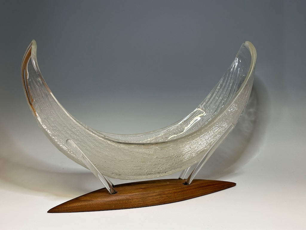 CLEAR BOAT GLASS BOWL SCULPTURE