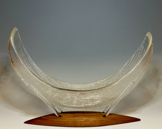 CLEAR BOAT GLASS BOWL SCULPTURE