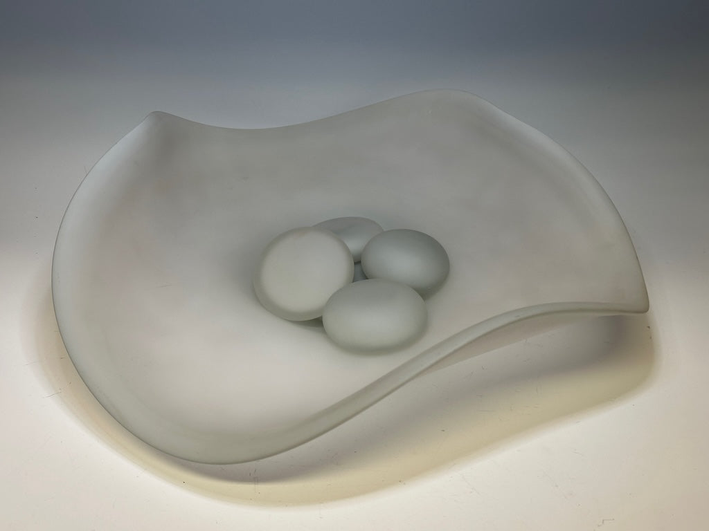 RIVER ROCK SERIES GRAY FREE FORM GLASS BOWL SMALL
