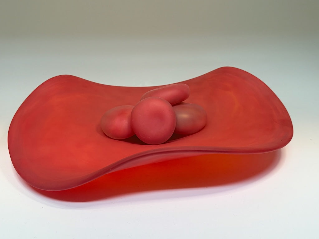 RIVER ROCK SERIES RED FREE FORM GLASS BOWL SMALL