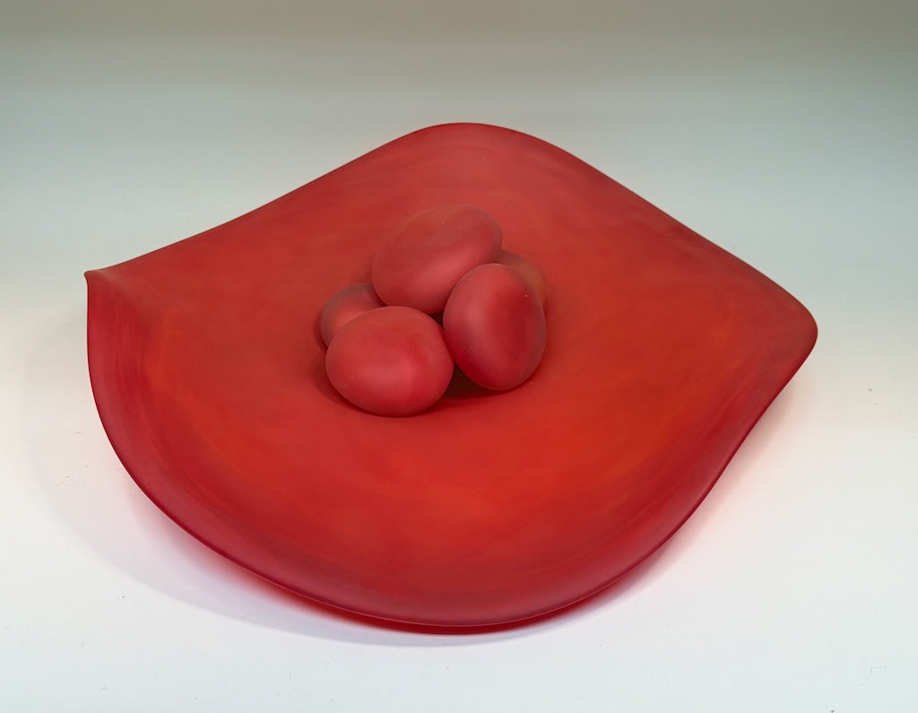 RIVER ROCK SERIES RED FREE FORM GLASS BOWL SMALL