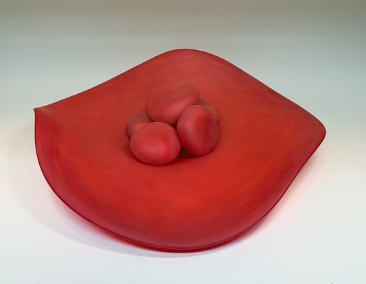 RIVER ROCK SERIES RED FREE FORM GLASS BOWL SMALL