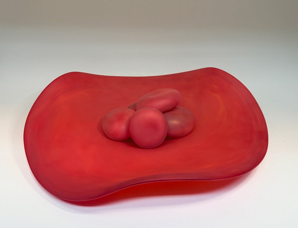 RIVER ROCK SERIES RED FREE FORM GLASS BOWL SMALL