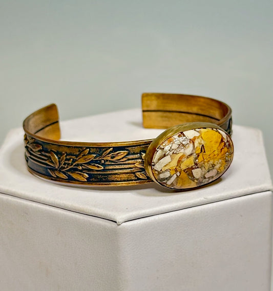 ARTS AND CRAFT INSPIRED VINTAGE BRONZA CUFF LJH115