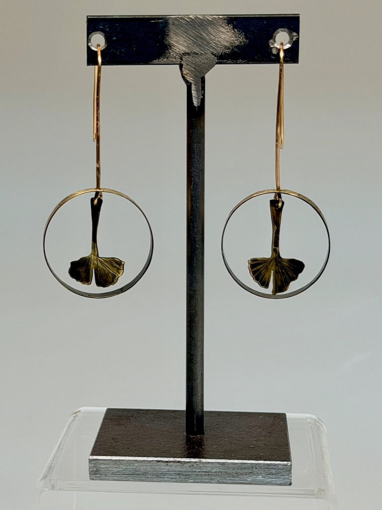 RESILIENCE OF THE GINKGO BRASS EARRINGS JH158