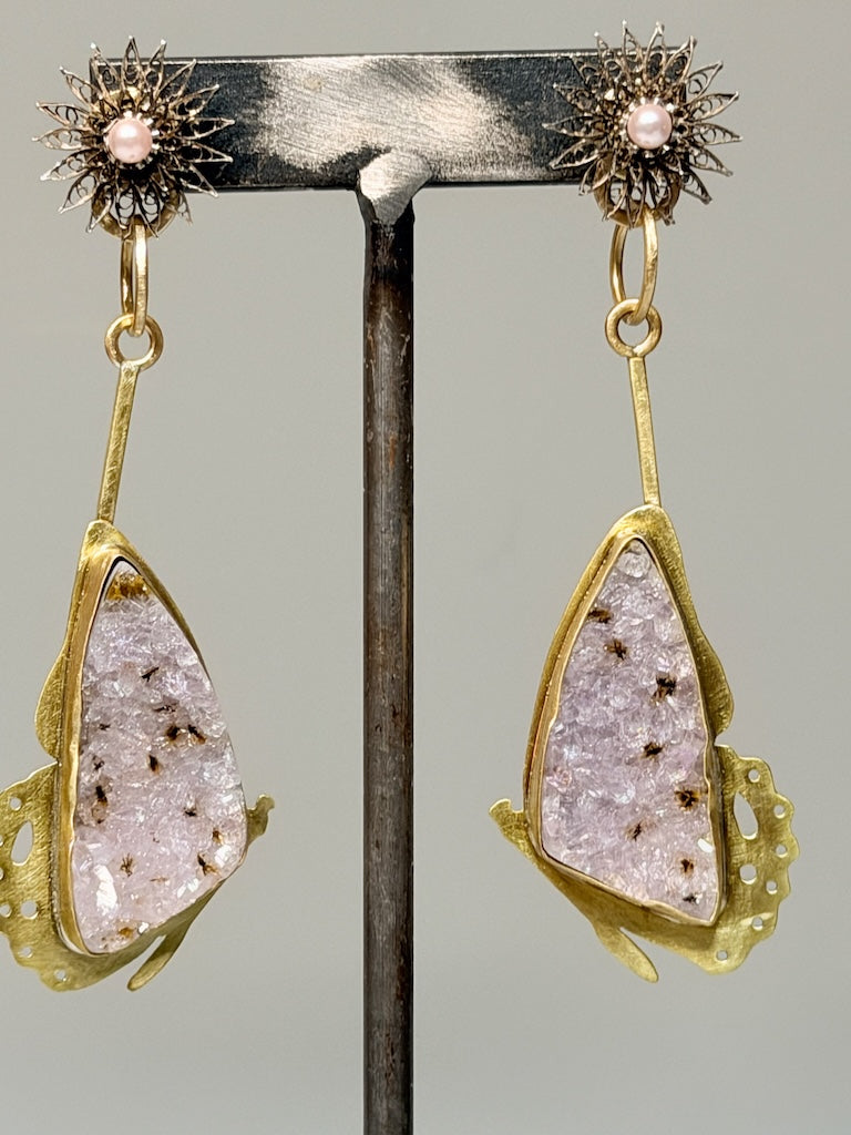 DOLLY PARTON TRIBUTE "DRUZY BUTTERFLY" EARRINGS JH174