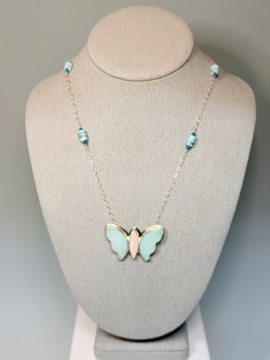 DOLLY PARTON TRIBUTE "BLUE BUTTERFLY" NECKLACE JH176