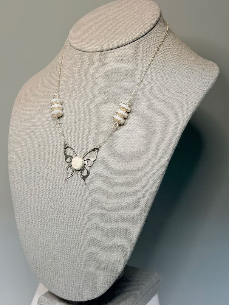 DOLLY PARTON TRIBUTE "STEEL (MAGNOLIA) BUTTERFLY" NECKLACE JH177