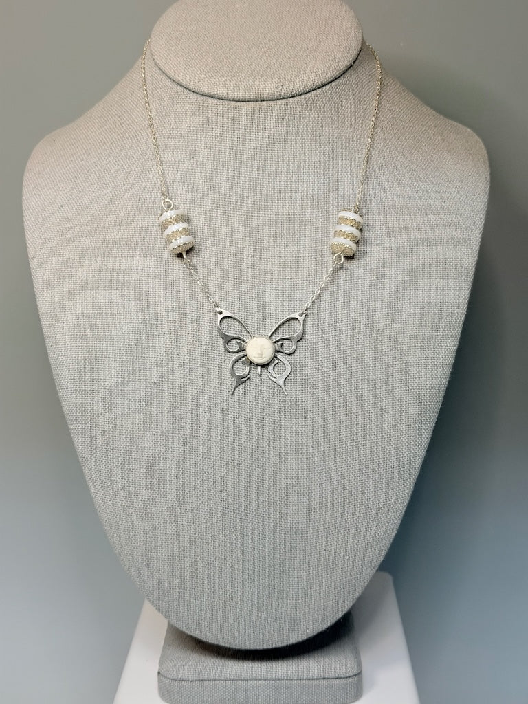 DOLLY PARTON TRIBUTE "STEEL (MAGNOLIA) BUTTERFLY" NECKLACE JH177