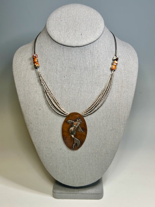 "COPPER RIVER KOI" ARTS AND CRAFT INSPIRED NECKLACE LJH118