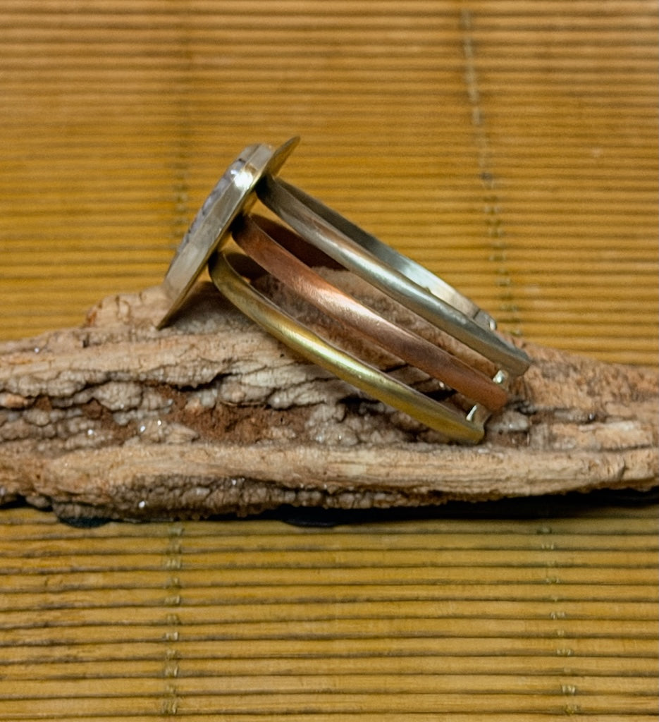 TRIPLE BANDED CUFF WITH JASPER STONE JH180