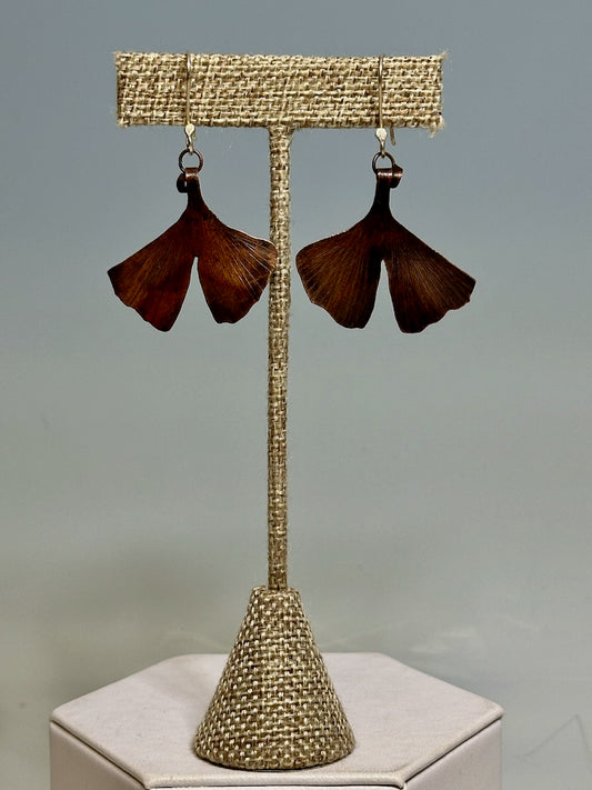 GINKO COPPER RESILIENCE EARRINGS WITH STERLING SILVER WIRES JH32