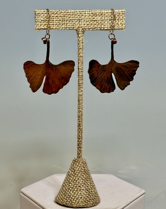 GINKO COPPER RESILIENCE EARRINGS WITH STERLING SILVER WIRES JH33