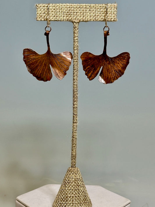 GINKO COPPER RESILIENCE EARRINGS WITH STERLING SILVER WIRES JH34