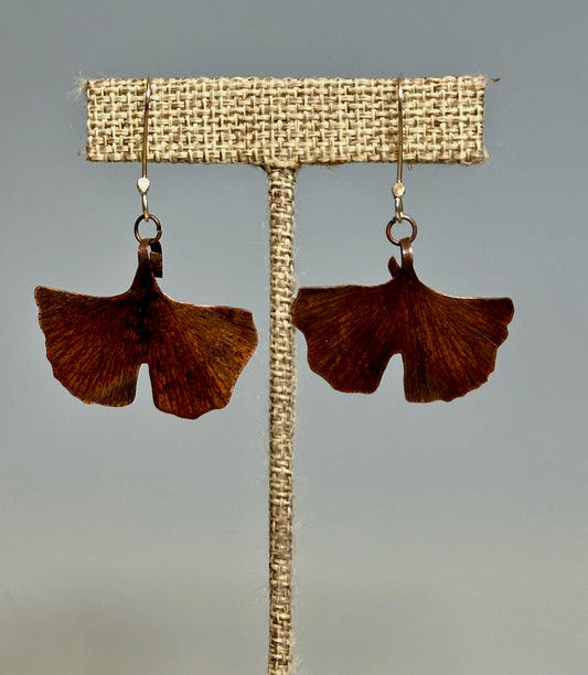 GINKO COPPER RESILIENCE EARRINGS WITH STERLING SILVER WIRES JH38