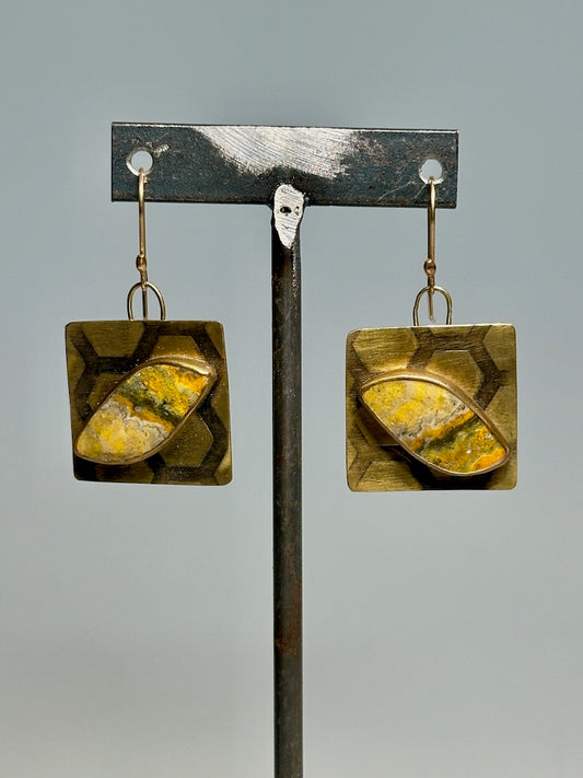 BUMBLEBEE JASPER NATURE EARRINGS LJH108