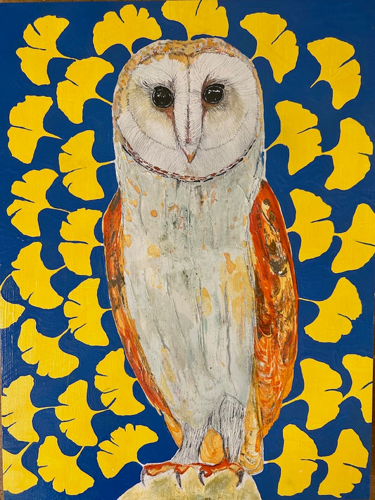 "AUTUMN'S LAST DANCE"  Original Mixed Media Painting on Board/Framed