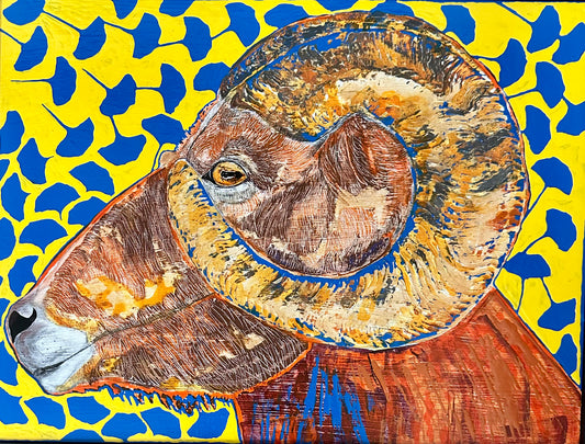 "EYE OF THE GUARDIAN SPIRIT" Original Mixed Media on Board