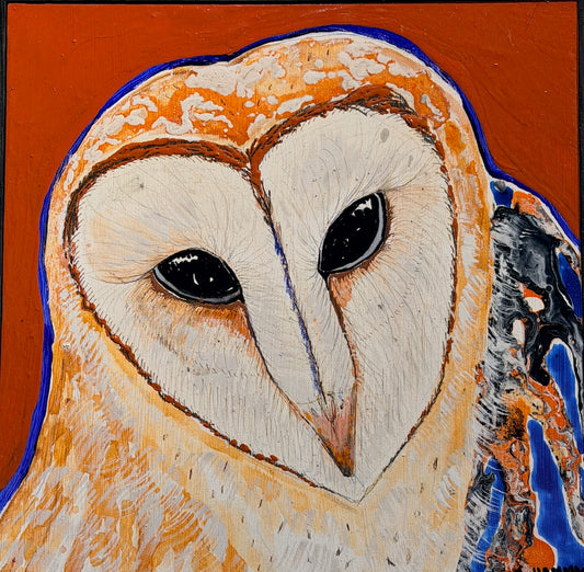 "EYES OF WISDOM" ORIGINAL MIXED MEDIA ON BOARD