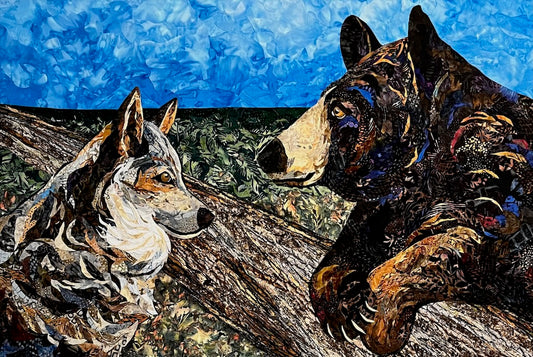 "LET'S BE FRIENDS" FIBER FUSION WALL HANGING/FRAMED