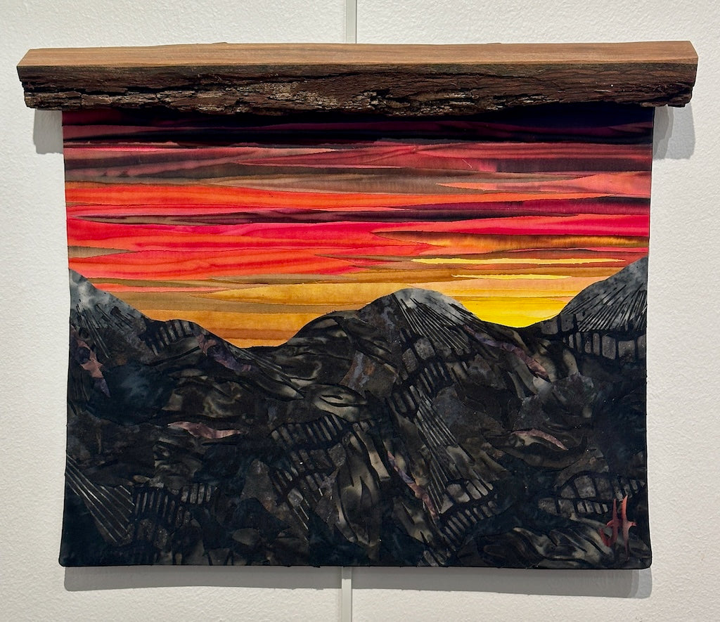 "MOUNTAIN SCENE 1" FIBER FUSION WALL HANGING
