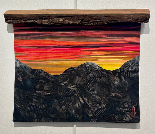 "MOUNTAIN SCENE 1" FIBER FUSION WALL HANGING