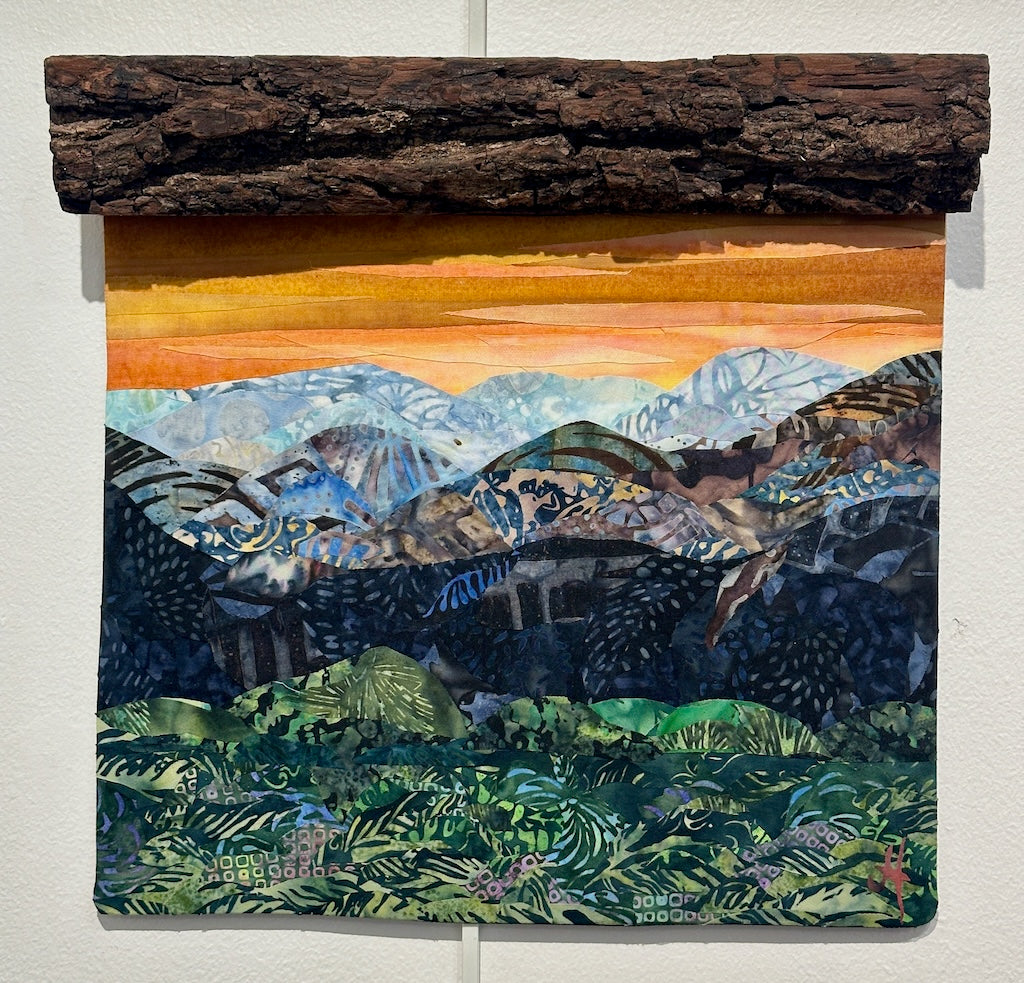 "MOUNTAIN SCENE 2" FIBER FUSION WALL HANGING