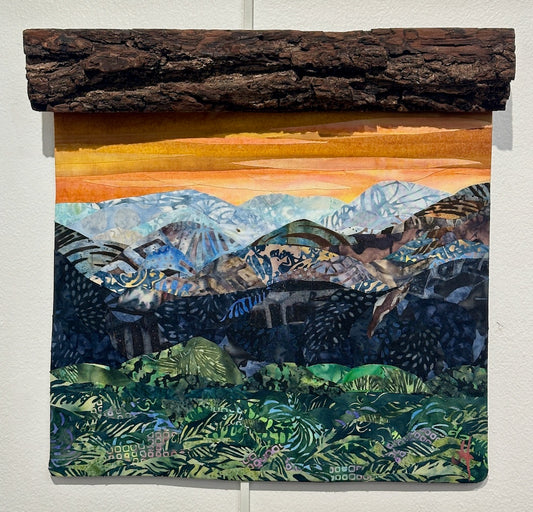 "MOUNTAIN SCENE 2" FIBER FUSION WALL HANGING