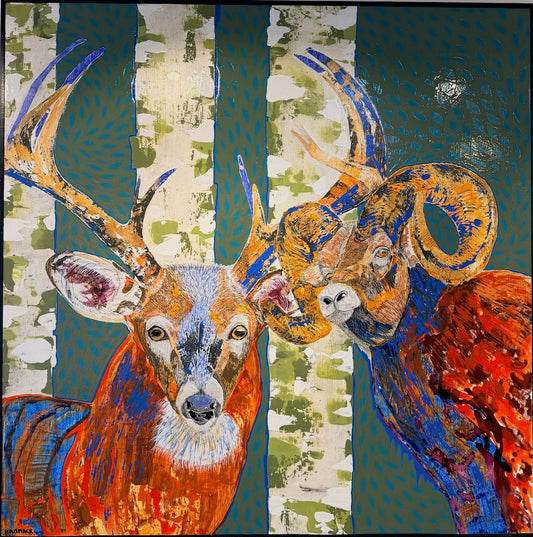 "NOBLE GRACE" ORIGINAL MIXED MEDIA ON BOARD