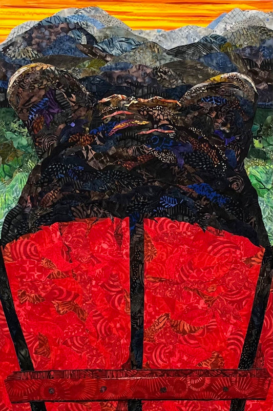 "ON MOUNTAIN TIME" FIBER FUSION ON CANVAS