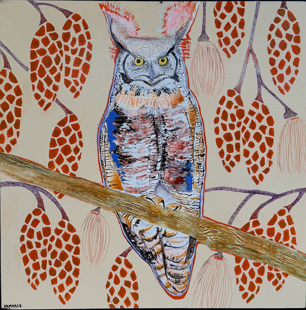 "SEAT OF A WISE SOUL" ORIGINAL MIXED MEDIA ON BOARD