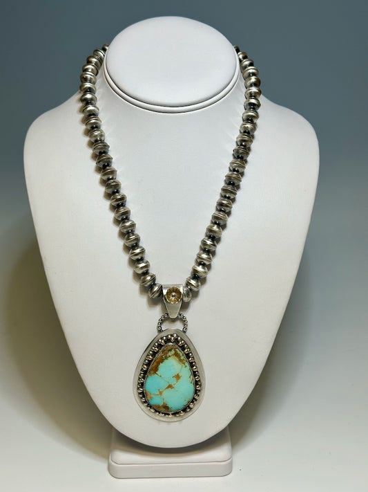 ROYSTON TURQUOISE STERLING NECKLACE JK103