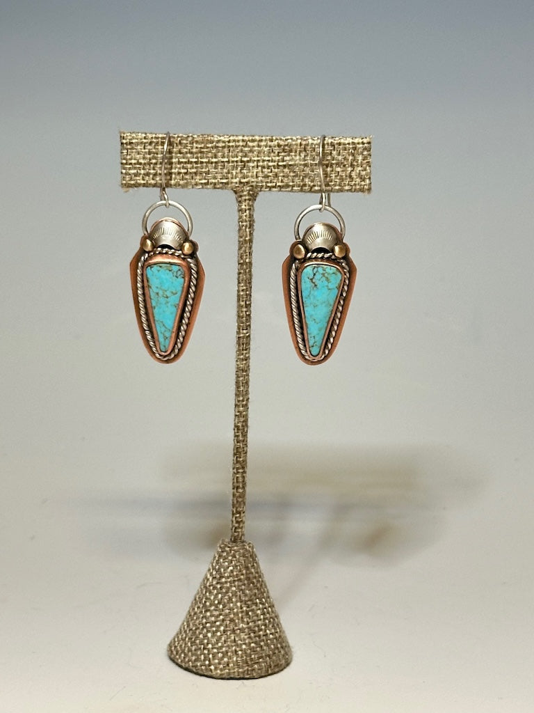 KINGMAN TURQUOISE NATIVE EARRINGS JK115