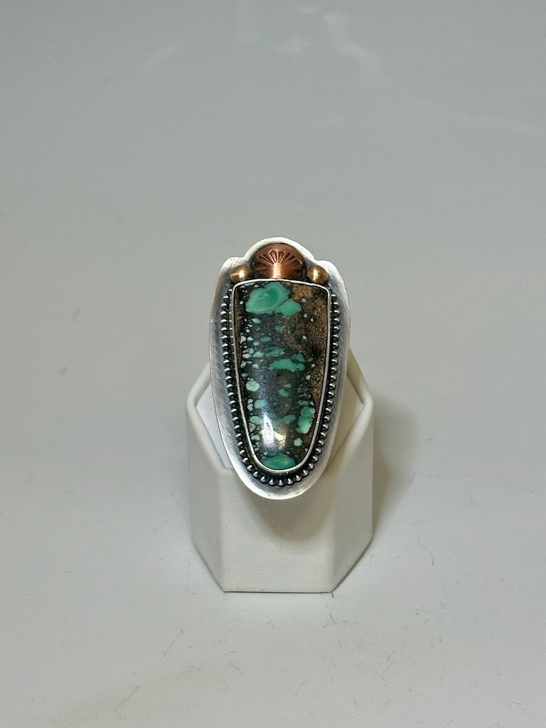 SAGUARO VARISCITE MIXED METAL RING JK116