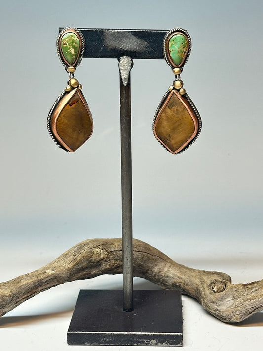 ROYSTON TURQUOISE AND FIR EARRINGS JK160