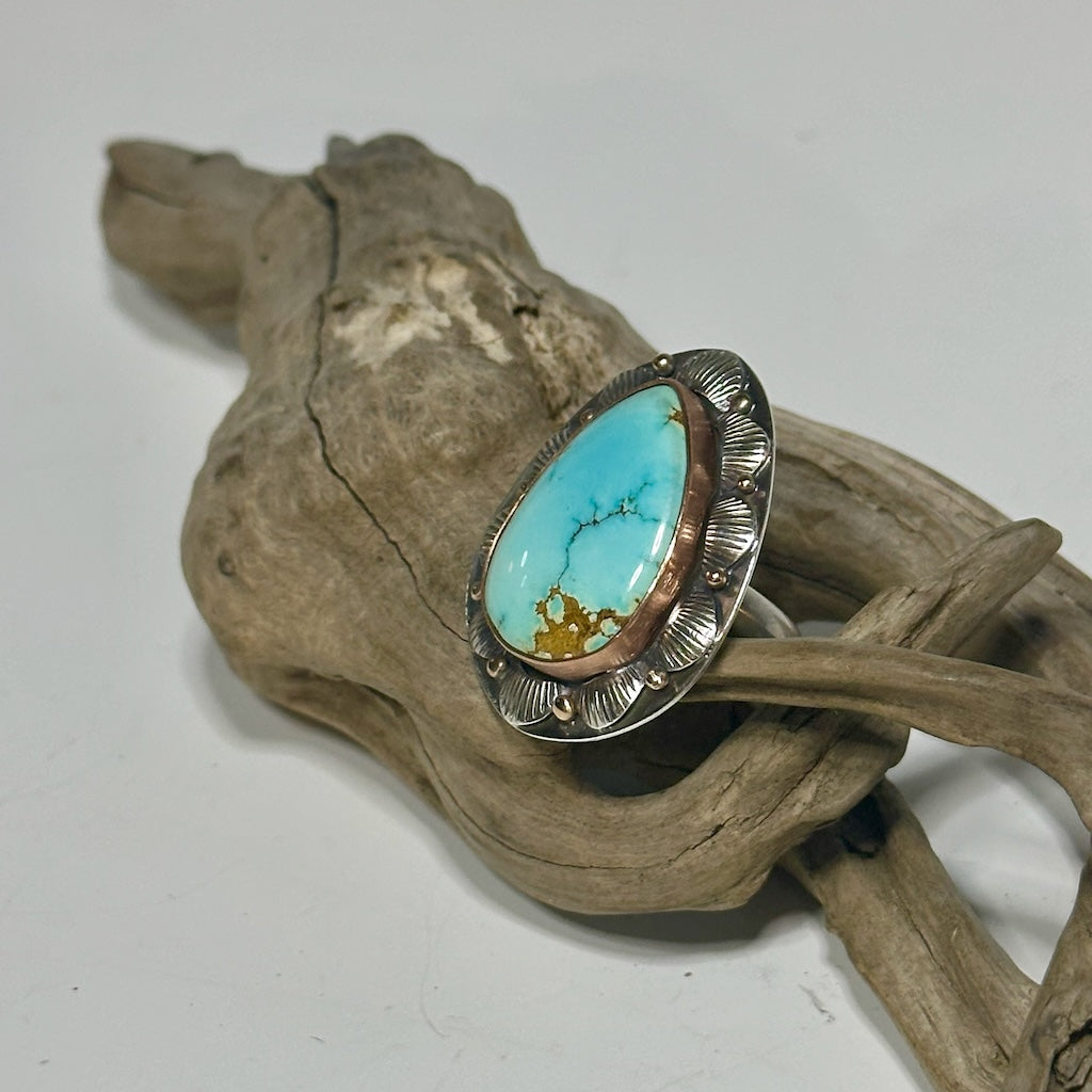 BLUEBERRY TURQUOISE SHELL RING JK165