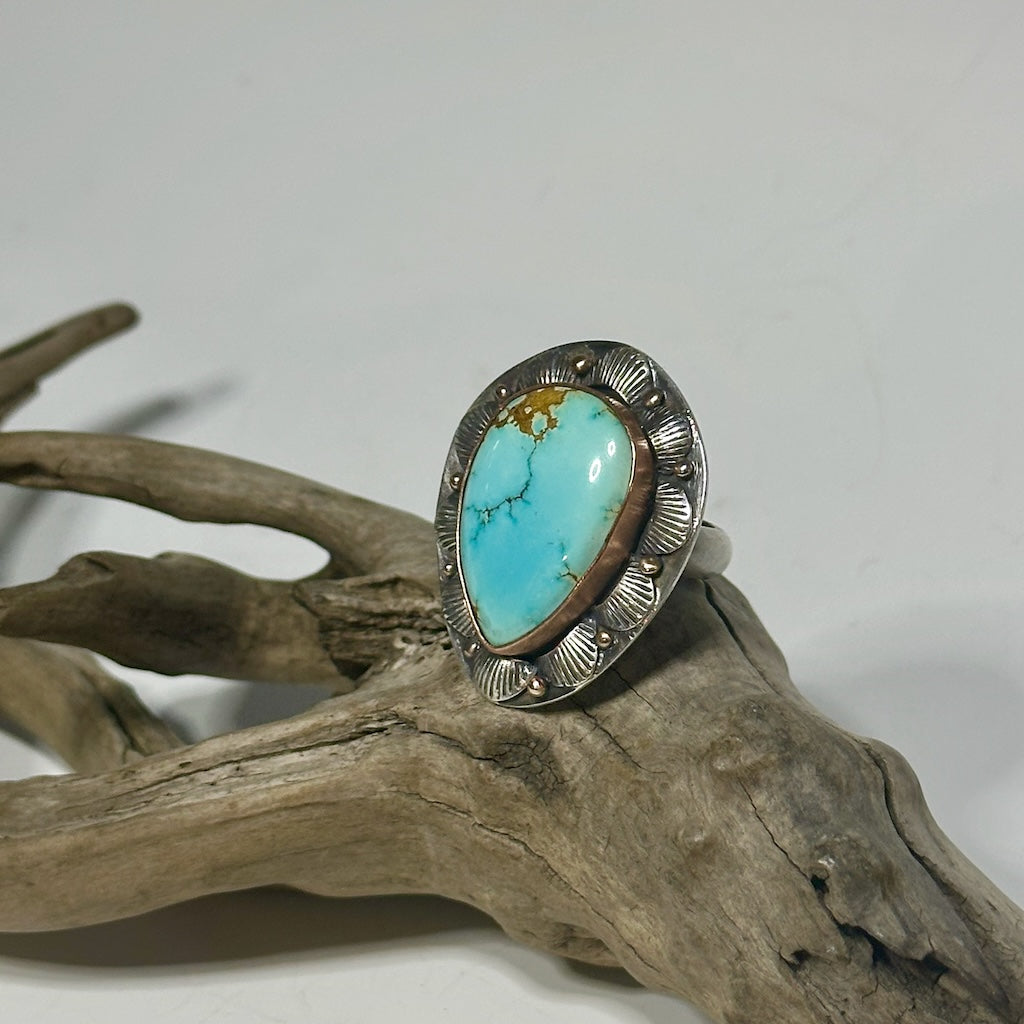 BLUEBERRY TURQUOISE SHELL RING JK165