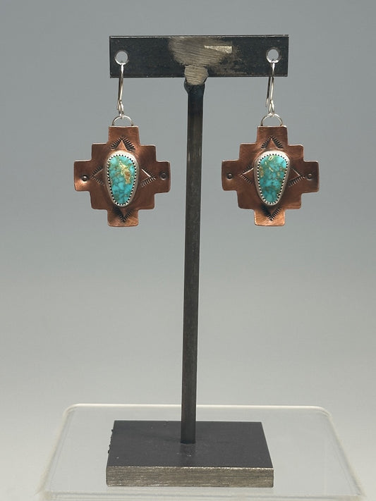 TURQUOISE CROSS EARRINGS JK239