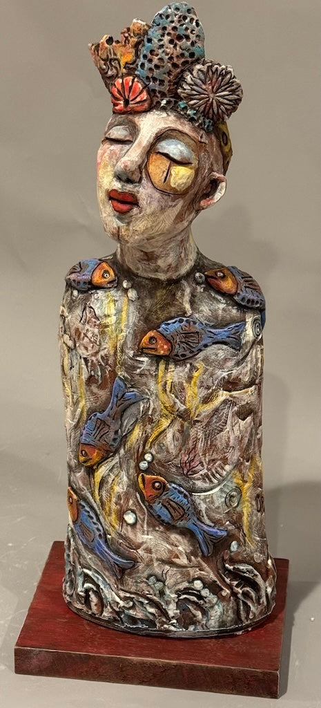 "A SENSE OF THE SEA" CERAMIC MIXED MEDIA SCULPTURE