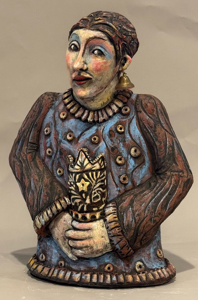 "CROWN OF CONSEQUENCE" CERAMIC MIXED MEDIA SCULPTURE