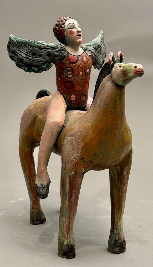 "DREAM RIDER" CERAMIC MIXED MEDIA SCULPTURE