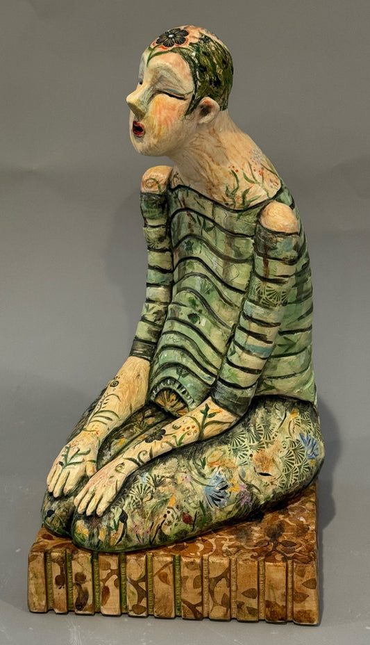 "ROOTED IN STILLNESS" CERAMIC MIXED MEDIA SCULPTURE