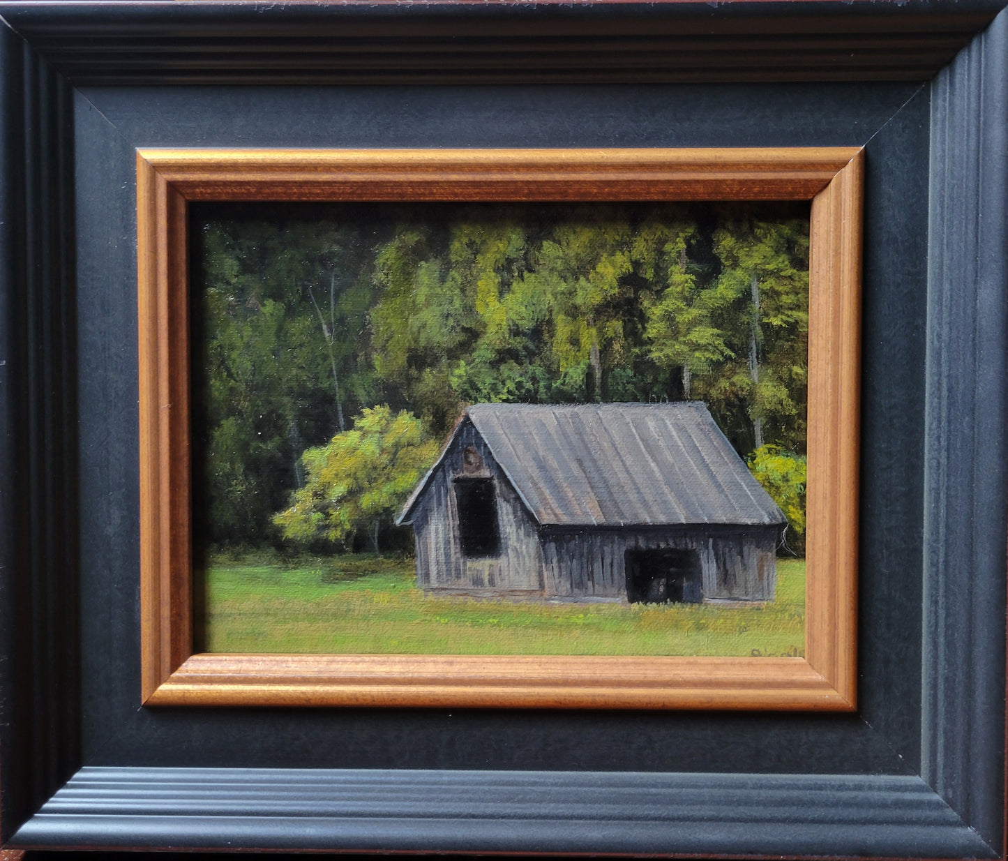 "LITTLE OLD BARN NEAR BREVARD" Original Framed Oil Painting