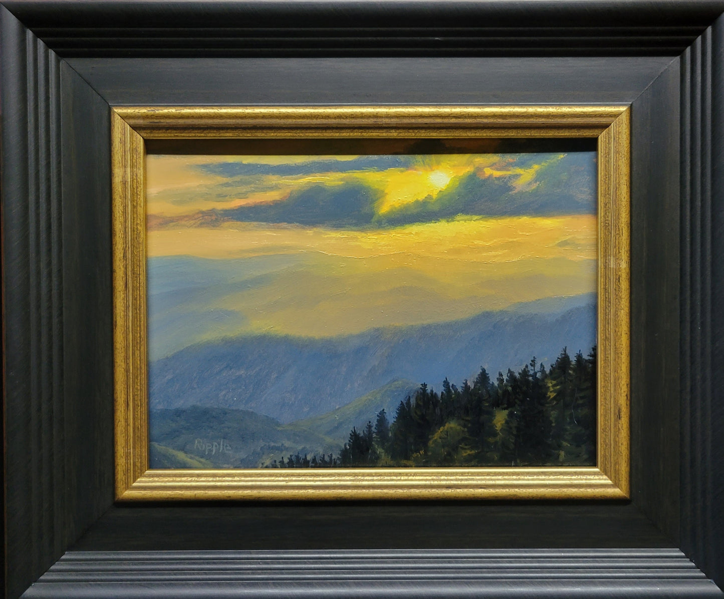 "Evening from Woolyback Overlook, June 15"  Original Framed Oil Painting