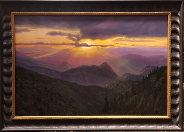 "SUNSET OVER THE QUALLA BOUNDARY" Original Framed Oil Painting