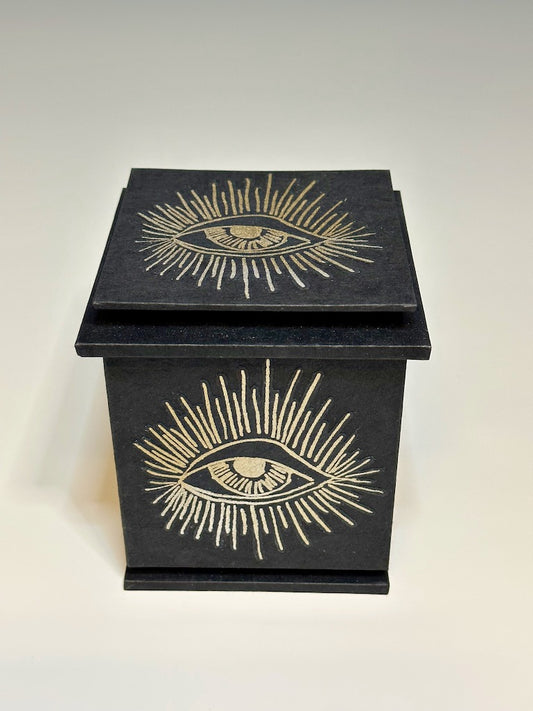 "THE EYES HAVE IT" HANDMADE BOX WITH MIXED MEDIA