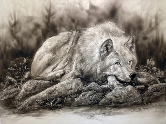 "THE RESTING WOLF" FINE ART LIMITED EDITION PRINT