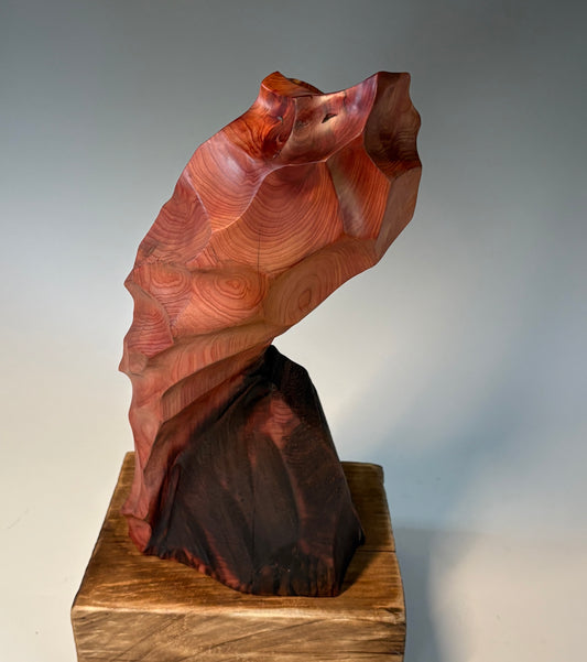 "JOYFUL ARIA" HAND CARVED CEDAR SCULPTURE