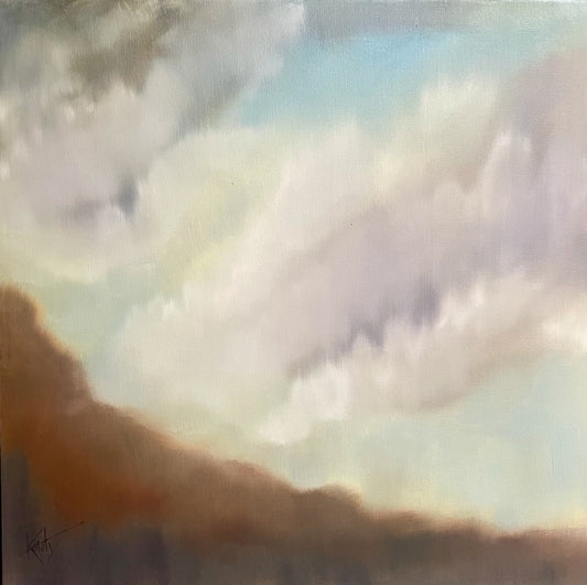 "CLOUDS OVERHEAD" ORIGINAL OIL PAINTING ON CANVAS/FRAMED