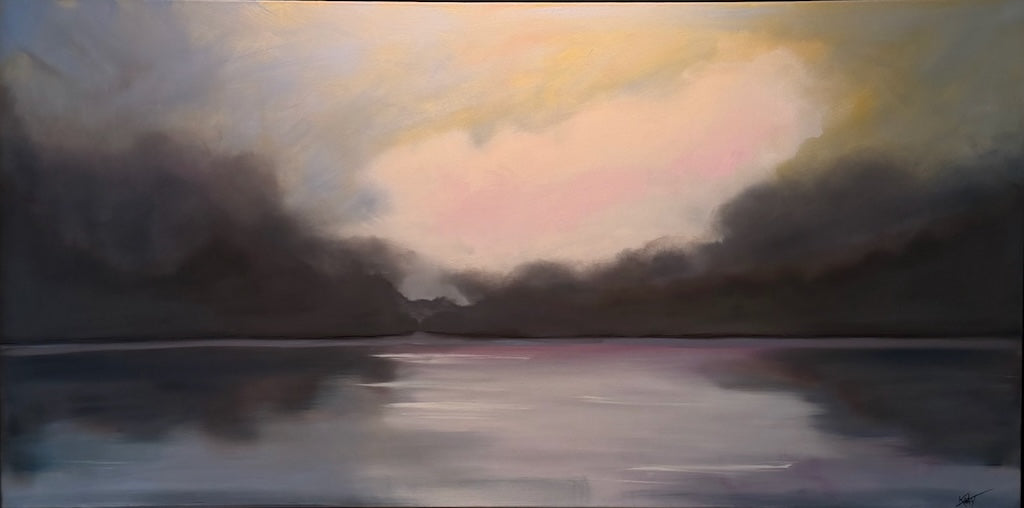 "RIVER'S EDGE" ORIGINAL OIL PAINTING ON CANVAS/FRAMED